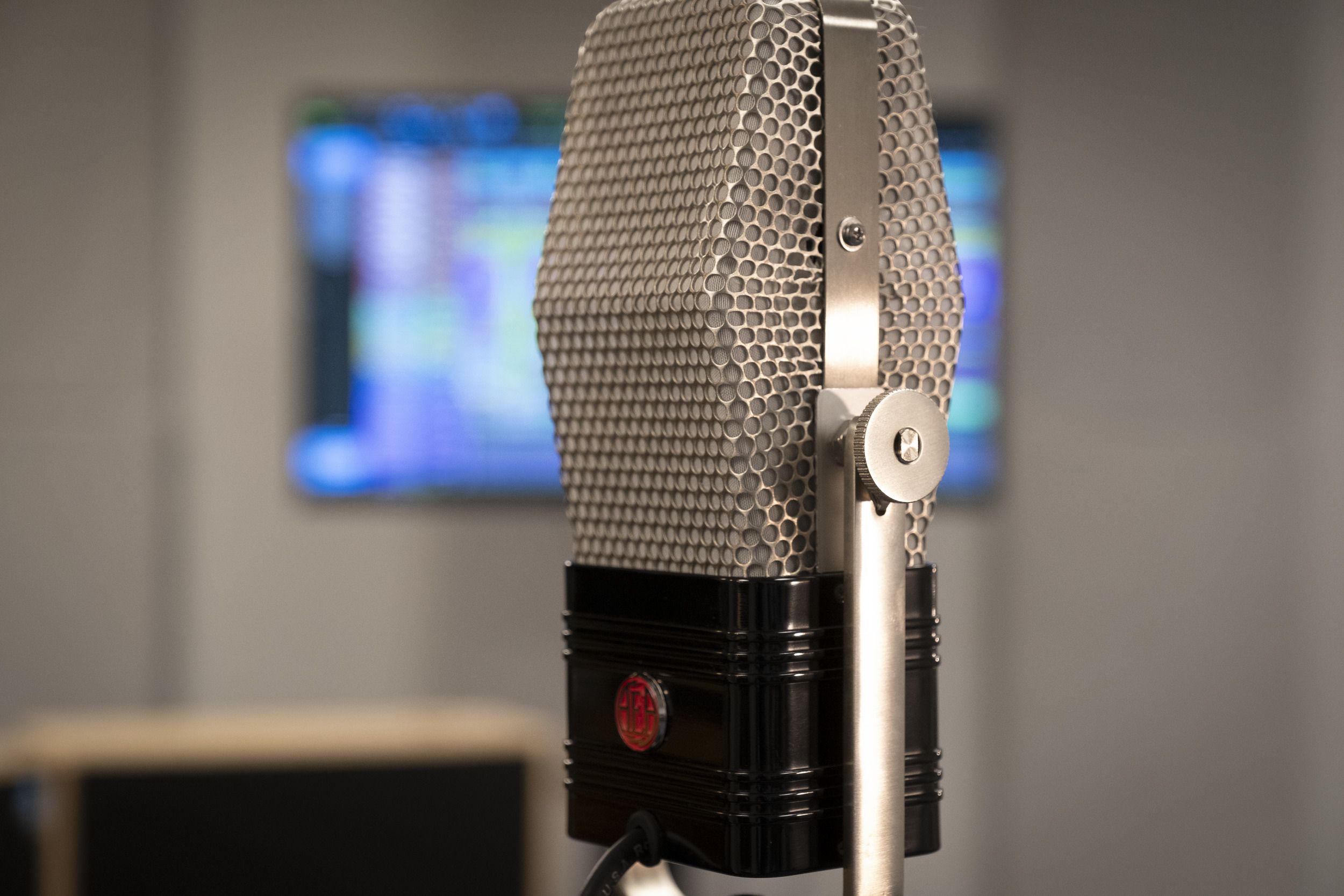 Mic set up vertically for recording