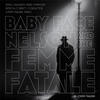 A dark silhouette of a man in a hat and trench coat under a street light with the title "Baby Face Nelson and the Femme Fatale"