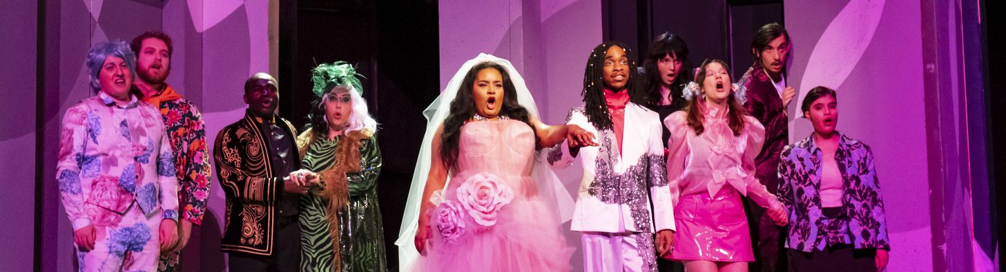 Photo from the spring 2022 Marriage of Figaro production featuring all of the head performers