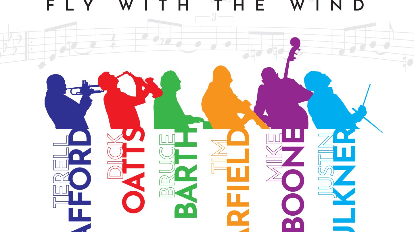 Album cover featuring colorful silhouettes of instrumentalists 